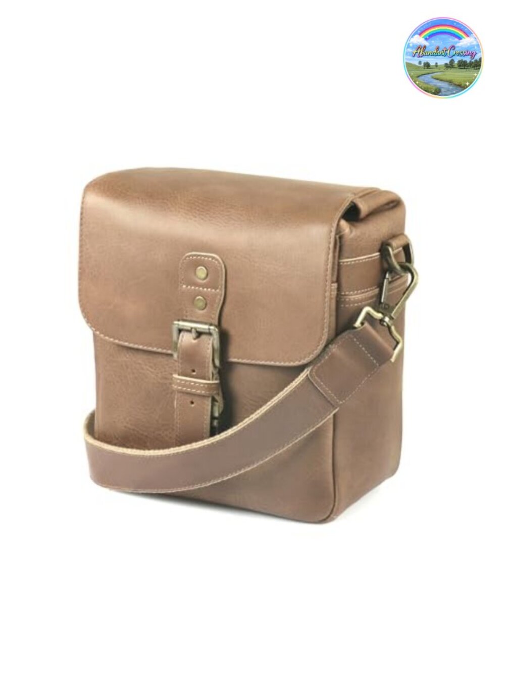 Genuine Leather Camera Messenger Bag Mirrorless DSLR Shockproof Crossbody